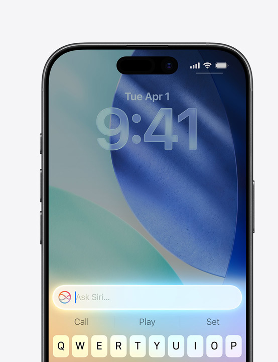iPhone-skærm viser Spørg Siri i brug