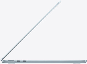 MacBook Air, side exterior, open, Sky Blue colour